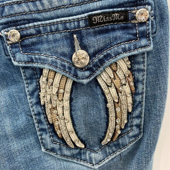 Miss Me Boot Cut Jeans Blue Women's Size 27 - Picture 4 of 12